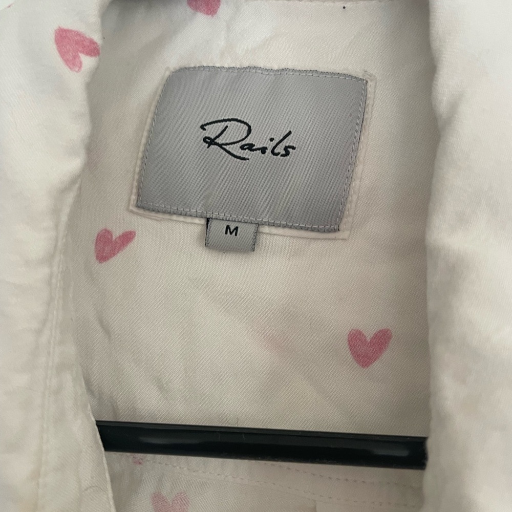 Rails Scribble Heart Button Down Shirt Size Small - image 2